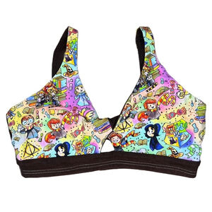 Handmade Harry Potter Kawaii Twist Bra | Yoga Loungewear| Cotton Bralette –Small